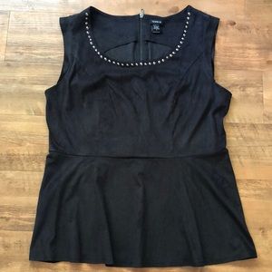 torrid Black Studded Scoop Neck Peplum Tank